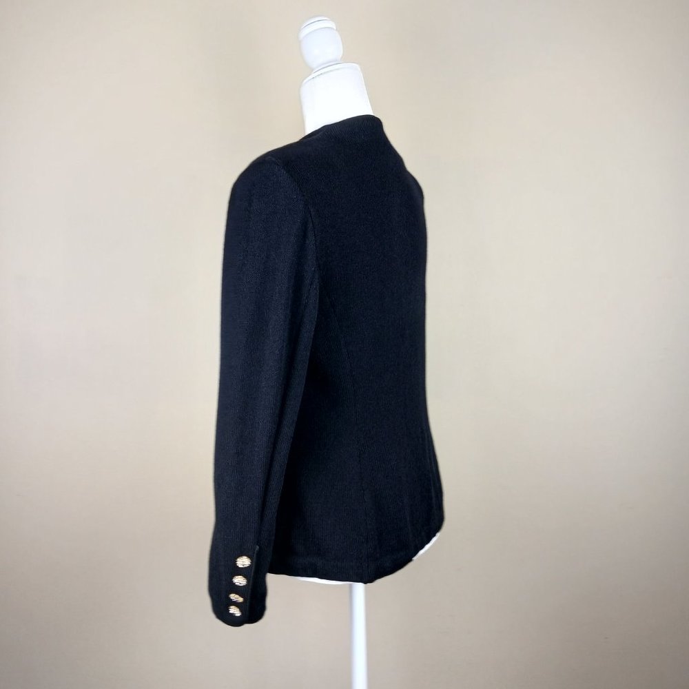ST. JOHN EVENING By Marie Gray| Black Formal Blazer Jacket with Jeweled Buttons - Picture 4 of 8